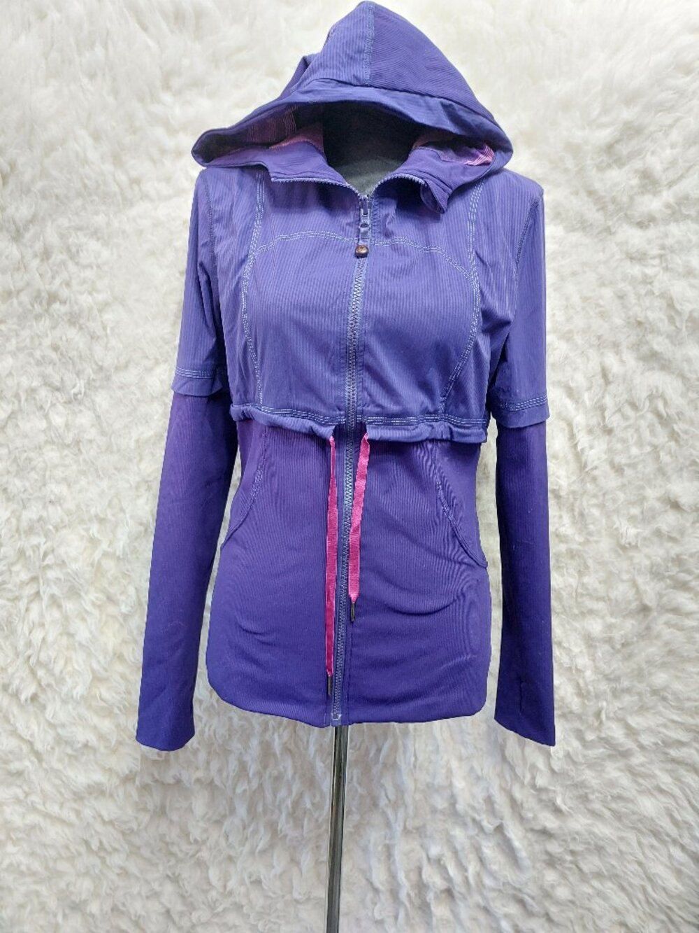 Lululemon Athletica Purple Reversible Hooded Studio Jacket 2-in-1 Size 8